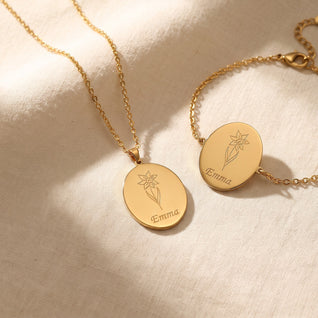 Her Flower, Her Name Necklace