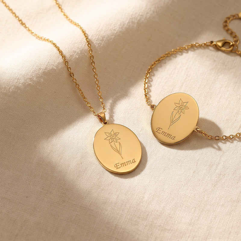 Her Flower, Her Name Necklace photo 1