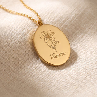 Her Flower, Her Name Necklace