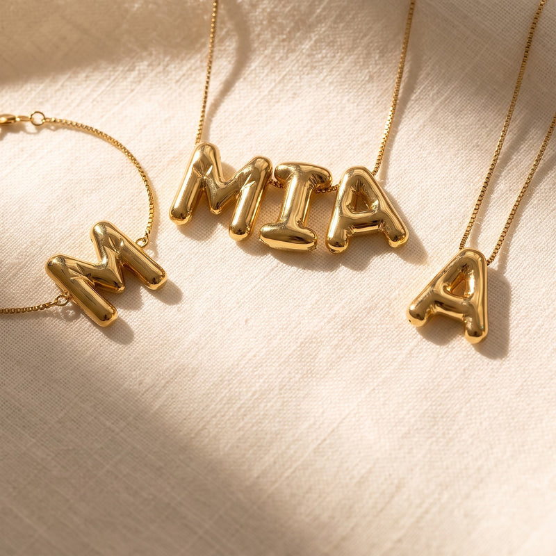 Build Your 3, Bubble Letter Name Jewelry photo 1