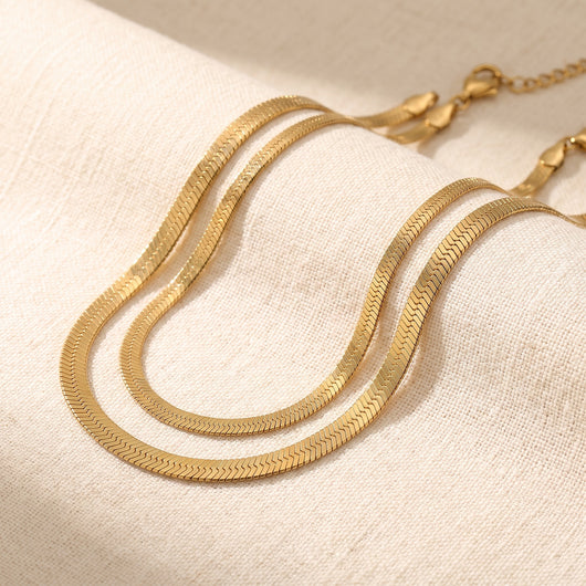 The Flat Chain: Herringbone Necklace, 3 mm and 5 mm photo 1