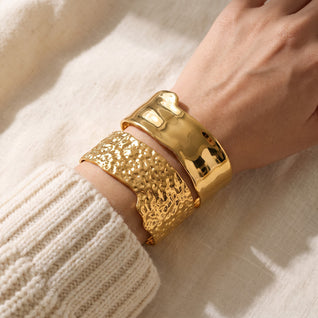 The Open Cuff: Hammered Cuff Bracelet