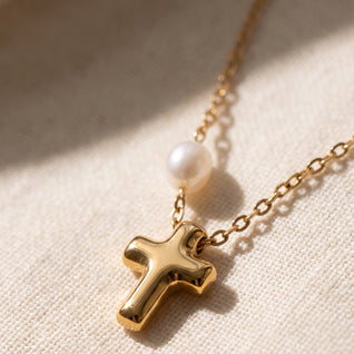 The Matching Pearl Cross Set